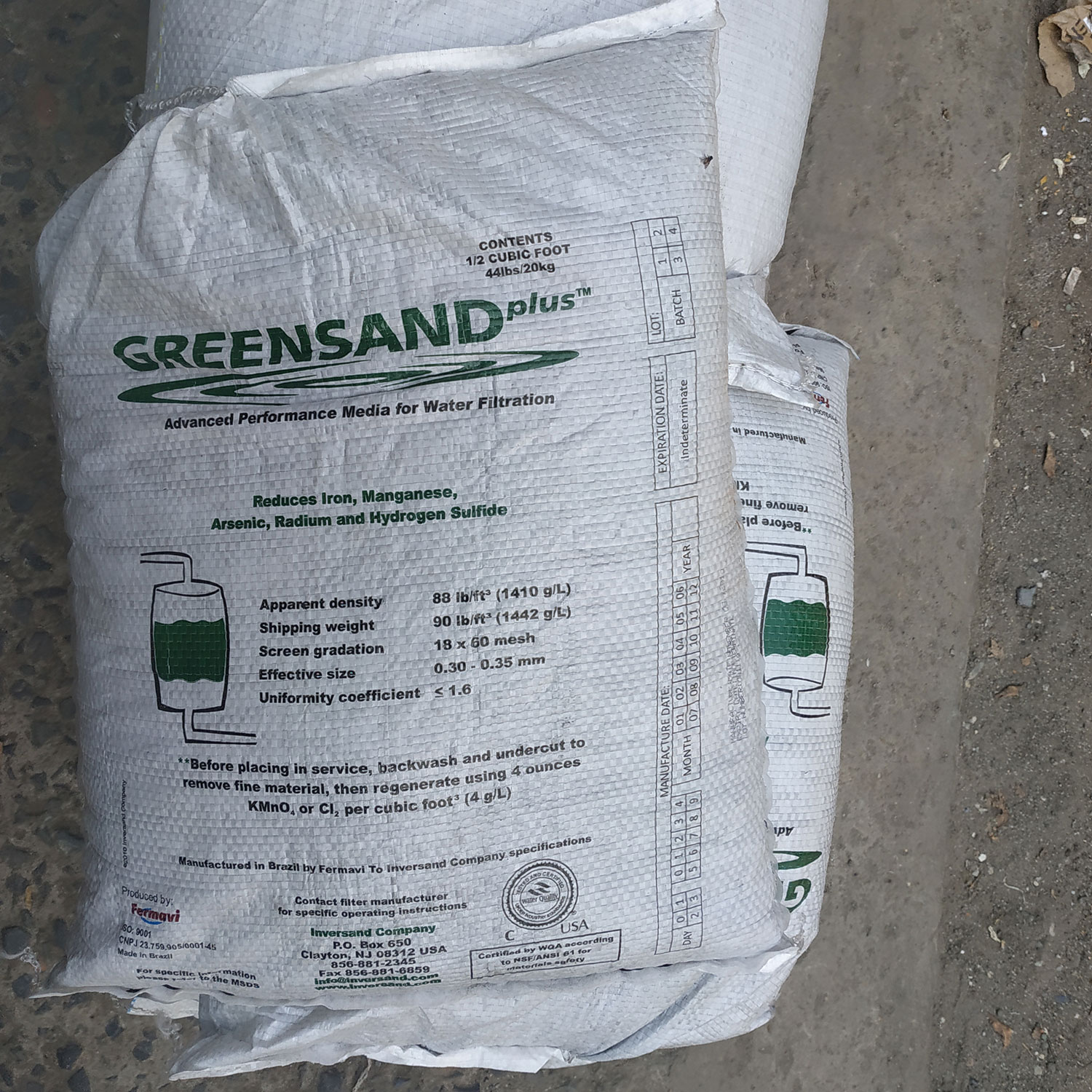 Vật liệu Greensand Plus Mĩ- Braxin